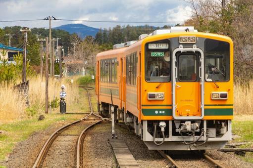 ポイントを通過する鉄道車両 ポイントを通過する鉄道車両の写真