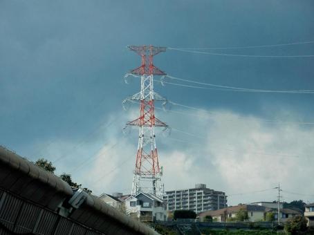 【風景写真】そびえ立つ鉄塔 鉄塔,送電線,鋼製の写真素材