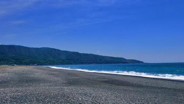 真っ青な海と海岸 真っ青な海と海岸 海岸,高知県,青いの写真素材