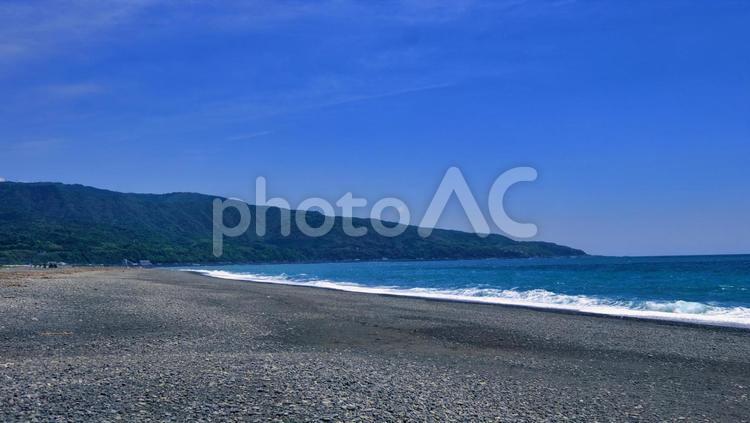 真っ青な海と海岸 海岸,高知県,青いの写真素材