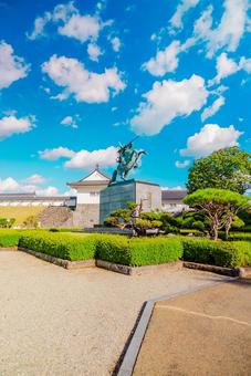 【山形】山形駅の周辺 霞城公園 最上義光 【山形】山形駅の周辺 霞城公園 最上義光 山形城跡,山形,城跡の写真素材