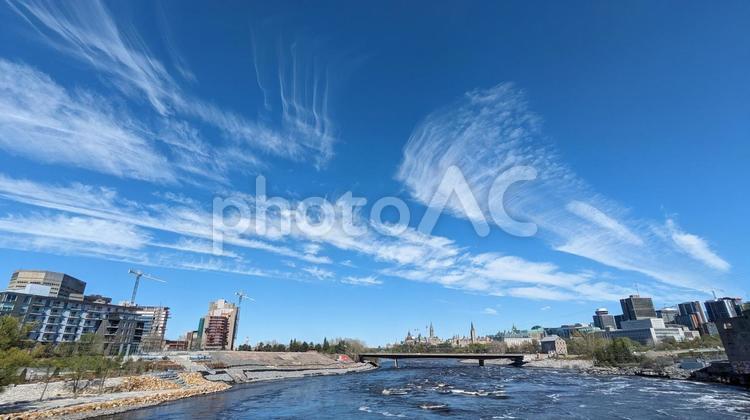 ジョディエール橋からの景色 ジョディエール橋,カナダ,オタワの写真素材