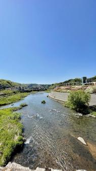 青空と川 青空と川 空,青空,スカイブルーの写真素材