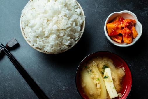 和食 和食 ごはん,キムチ,ご飯の写真素材