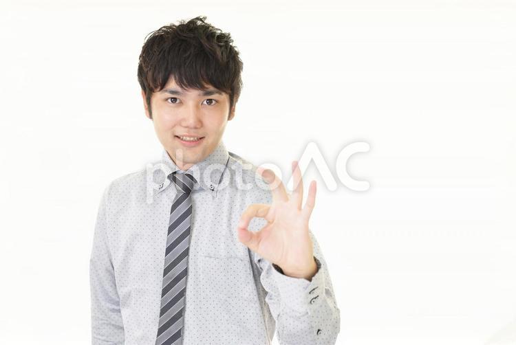 OKサインのビジネスマン 男性,ビジネス,ビジネスマンの写真素材