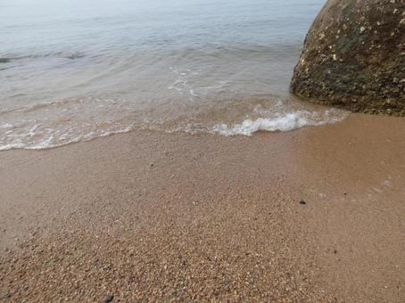 砂浜の波打ち際002 海,砂,波の写真素材
