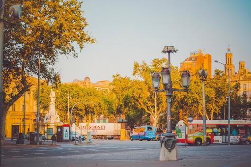 バルセロナの広場のイメージ バルセロナ,スペイン,広場の写真素材