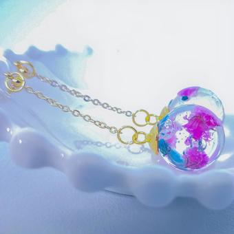 透明レジンの花アクセ 手作り,レジン,アクセサリーの写真素材