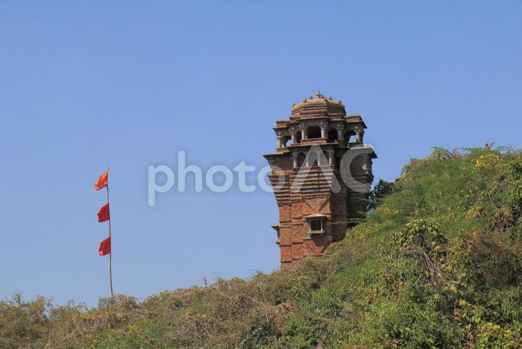 インド　ウダイプルのモティ マーグリの城壁 インド,ウダイプル,城の写真素材