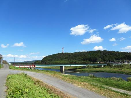 那珂川に架かる水遊園大橋 那珂川に架かる水遊園大橋 水遊園大橋,橋,那珂川の写真素材