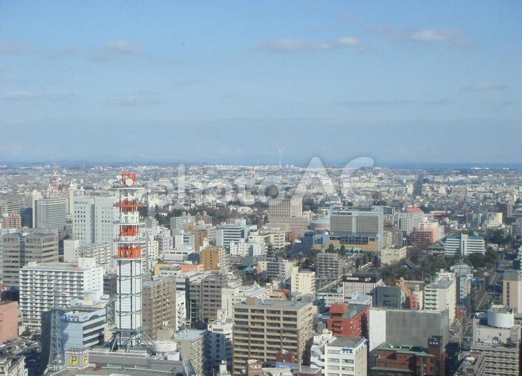 仙台市の街並み 2007年 宮城県,仙台市,街並みの写真素材