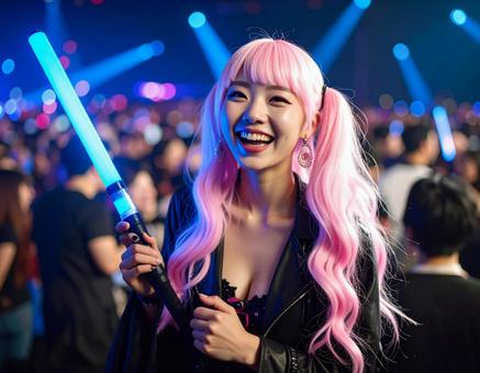 推し活女子・青のサイリウム 推し活女子・青のサイリウムの写真
