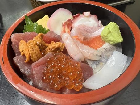 海鮮丼 海鮮丼 海鮮丼,海鮮,刺身の写真素材