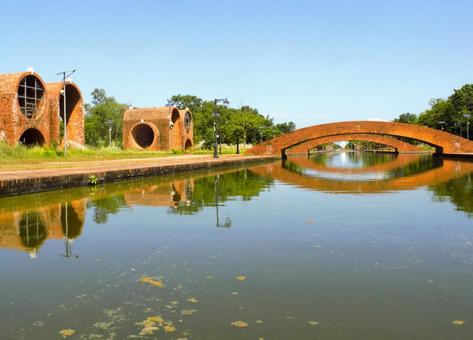 ルンビニ園の運河　ネパール　5 運河,ルンビニ,ネパールの写真素材