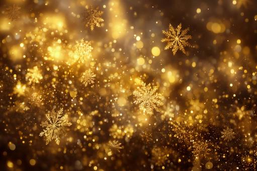 豪華な金の雪の結晶が輝くホリデー背景の写真