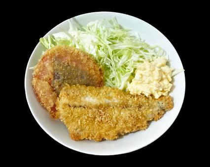 揚げ物 揚げ物 揚げ物,アジフライ,ハムカツの写真素材