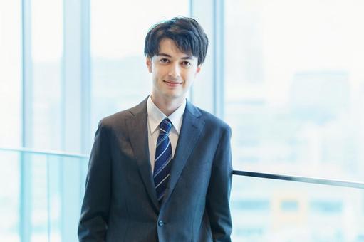 A young business person with a cool look, negocios, hombre, empleado de la compañía, JPG