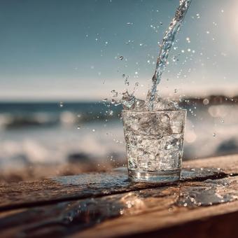 水しぶきが飛び散る爽快な瞬間の写真