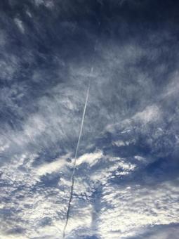 Photo, sky, aerial cloud, straight clouds, 
