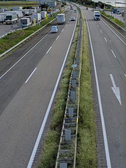 上から見た高速道路 上から見た高速道路 高速道路,道路,北陸自動車道の写真素材