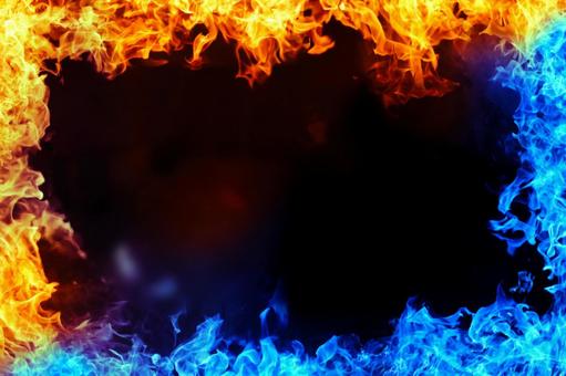 Background image of facing blue and red flame frames 4397, JPG