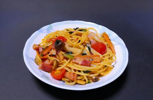 自作ナポリ風ハーフスパゲティー 自作ナポリ風ハーフスパゲティー スパゲティー,ナポリ風,麺類の写真素材