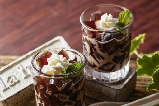 コーヒーゼリー コーヒーゼリー コーヒーゼリー,スイーツ,2人分の写真素材