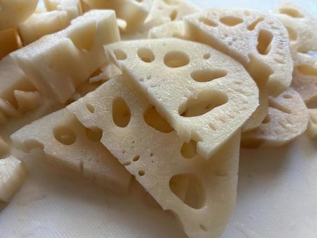 蓮根 料理,蓮根,野菜の写真素材