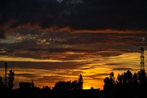 夕焼け 2025/8/18 夕焼け 2025/8/18 夕焼け,夕暮れ,夕方の写真素材