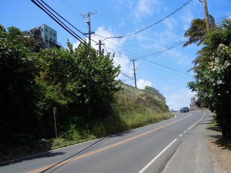 ハワイのラニカイに続く坂道 ハワイのラニカイに続く坂道 坂道,ハワイ,ラニカイの写真素材