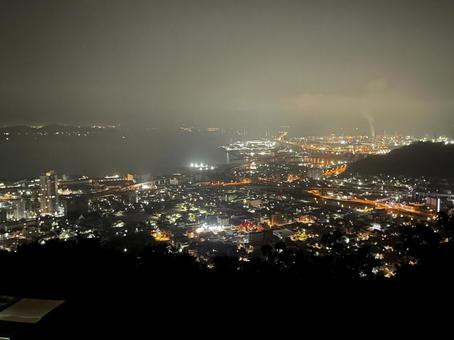 香川県の夜景 香川県の夜景 香川県,瀬戸大橋,夜景の写真素材