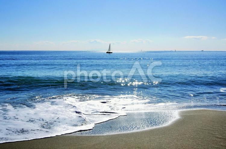 七里ヶ浜・海辺の光景 七里ヶ浜,海,海辺の写真素材