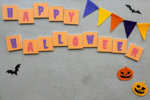 コンクリ背景のハロウィンデコレーション ハロウィン,ジャックオランタン,万聖節前夜の写真素材
