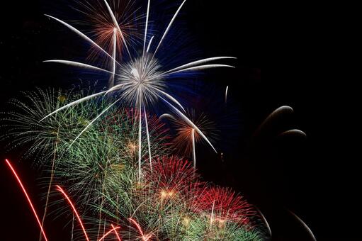 冬の花火大会 花火大会,冬,花火の写真素材