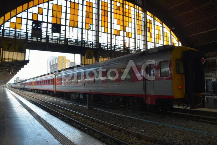 タイの客車 駅,バンコク,鉄道の写真素材