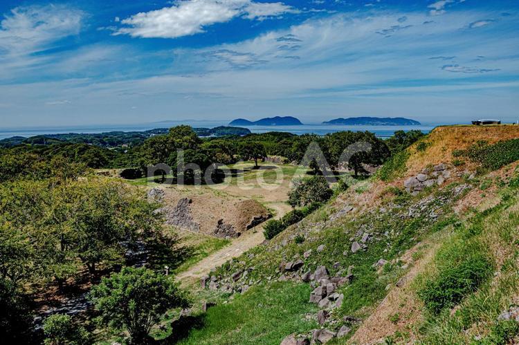 名護屋城からの風景 名護屋城,肥前名護屋城,風景の写真素材