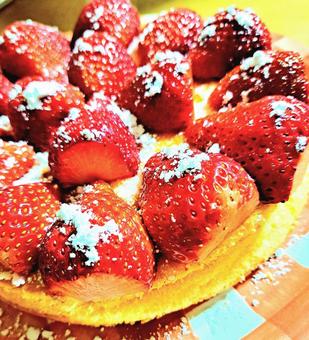 いちごのパンケーキ いちごのパンケーキの写真