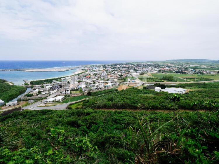 ティンダハナタから見た風景 ティンダハナタ,与那国島,与那国町の写真素材