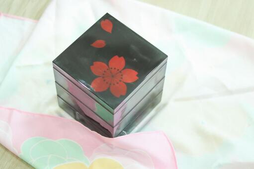 お重箱と風呂敷 お重箱,風呂敷,和食の写真素材