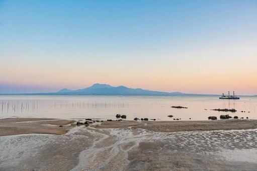 長崎の海 長崎,小長井町,日本の風景の写真素材