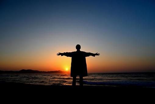 京丹後 夕日が浦 02 夕日,日没,海の写真素材