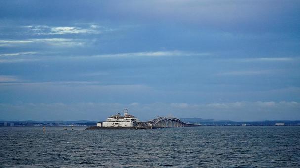 海ほたるPAと東京湾の風景 海ほたるPAと東京湾の風景 海ほたる,東京湾,海の写真素材