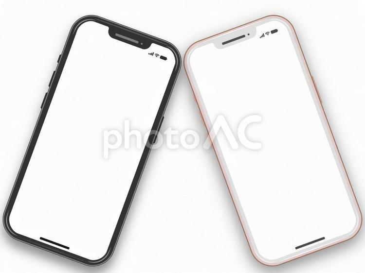 スマートフォン　本体カラー２種　横並び３ スマートフォン,スマホ,モバイルの写真素材