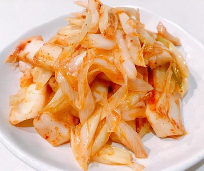 Photo, fried squid with leek, pickled moromi, squid, 