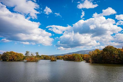 北海道　大沼国定公園　秋の風景 北海道,大沼,函館の写真素材