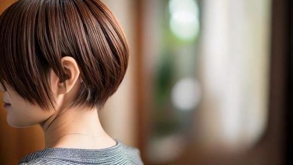 ショートヘアの女性の写真