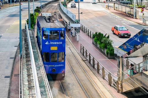 香港・二階建てトラム 香港・二階建てトラム 香港,トラム,路面電車の写真素材