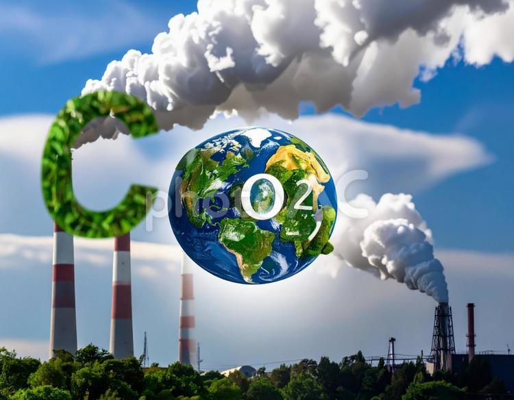 二酸化炭素イメージ 二酸化炭素,co₂,地球温暖化の写真素材