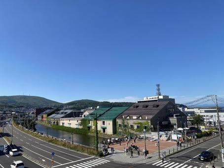 小樽運河と街 小樽運河と街 小樽運河,小樽市,北海道の写真素材
