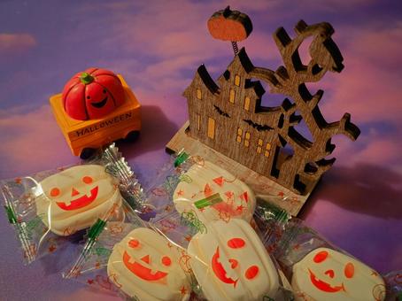 ジャック・オー・ランタンのマシュマロ ジャック・オー・ランタンのマシュマロ マシュマロ,ハロウィン,ジャック・オー・ランタンの写真素材